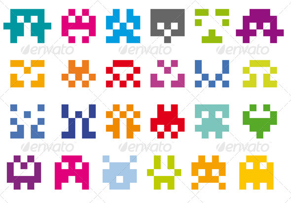 Pixel Icons - Monsters Characters