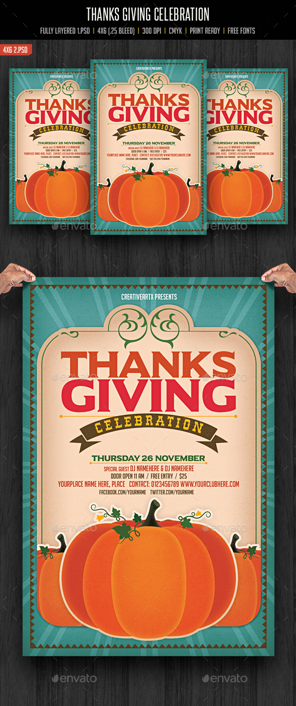 Thanksgiving Celebration Flyer - Events Flyers