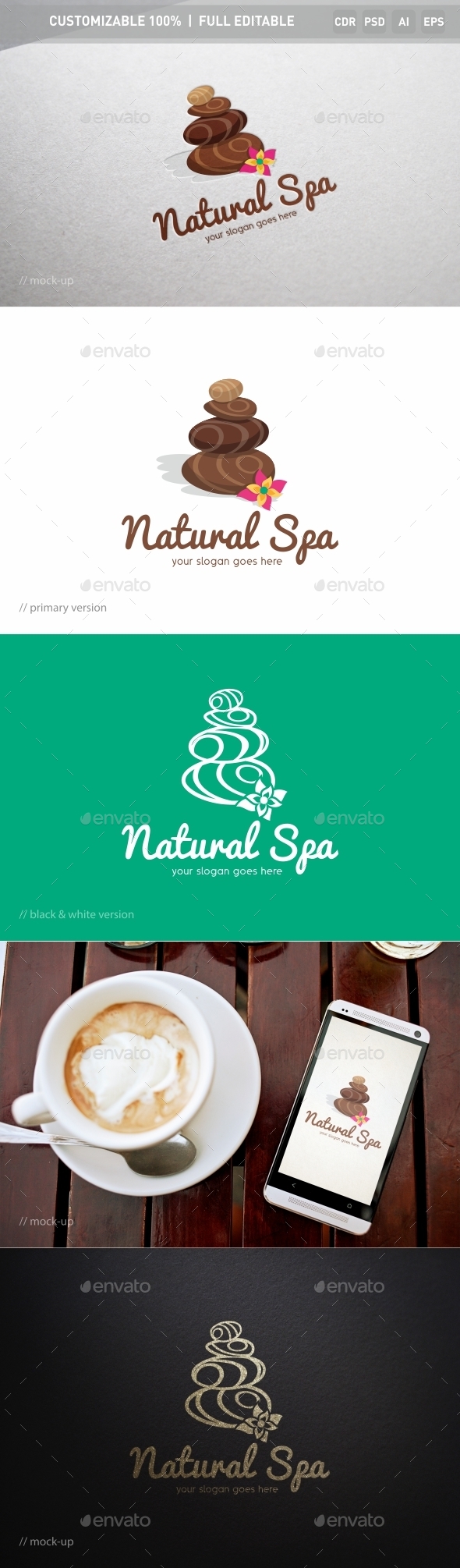 Natural Spa Logo Template - Objects Logo Templates