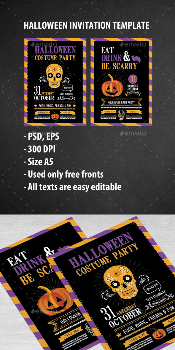 Halloween Party Invitation - Clubs & Parties Events