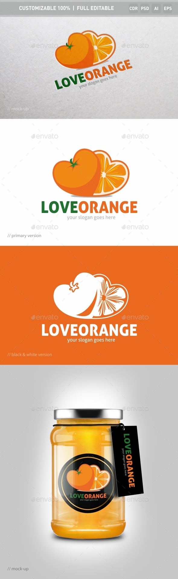 Lovely Orange Logo Template - Objects Logo Templates