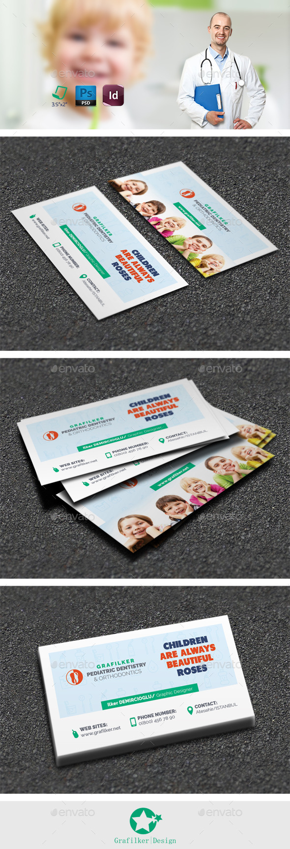 Kids Dental Business Card Templates - Corporate Business Cards