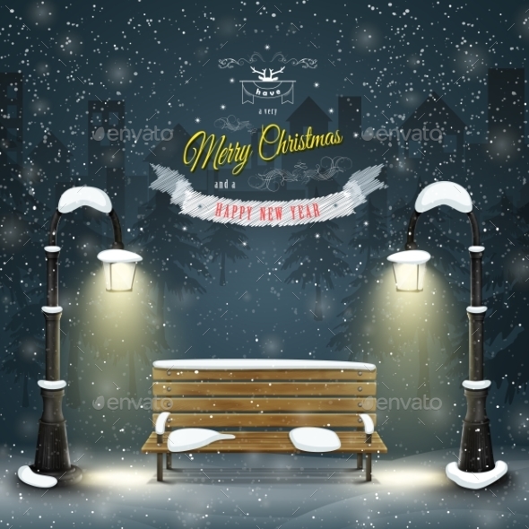 Decorated Christmas Board Vector Illustration. - Christmas Seasons/Holidays