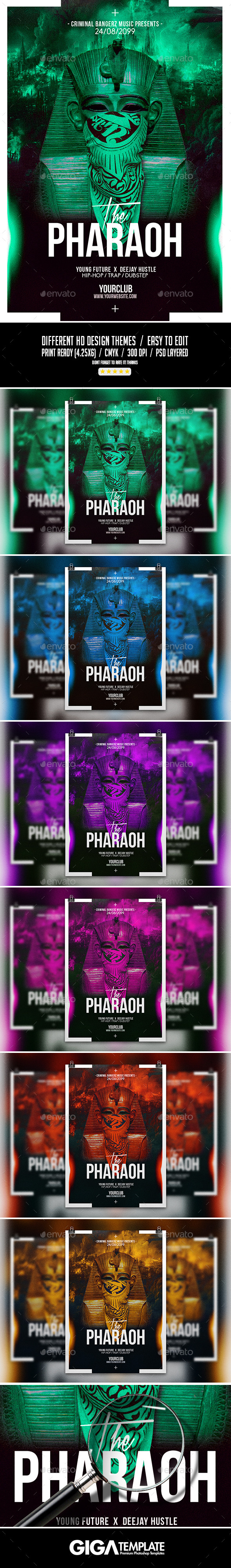 The Pharaoh | Hip-Hop Modern Flyer PSD Template - Events Flyers