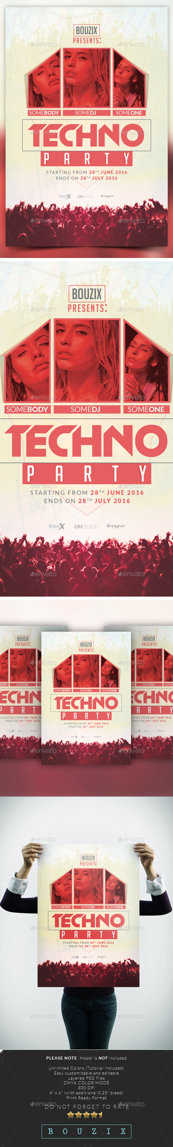 Techno Party - Events Flyers