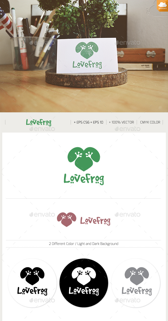 Love Frog - Animals Logo Templates