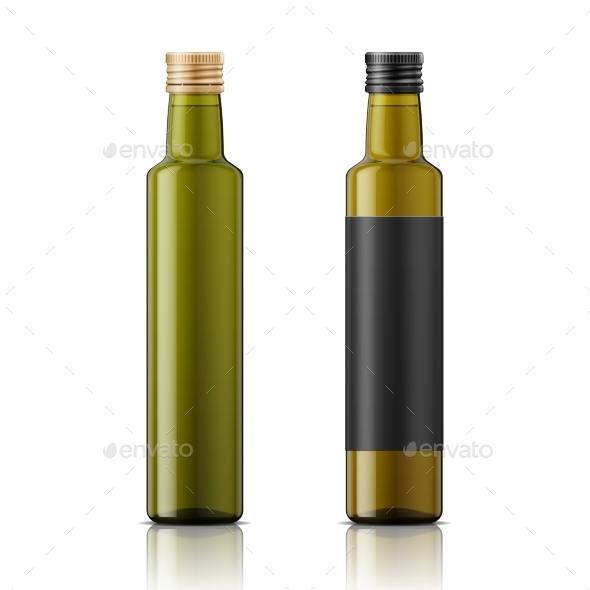 Olive Oil Bottle Template with Screw Cap - Food Objects