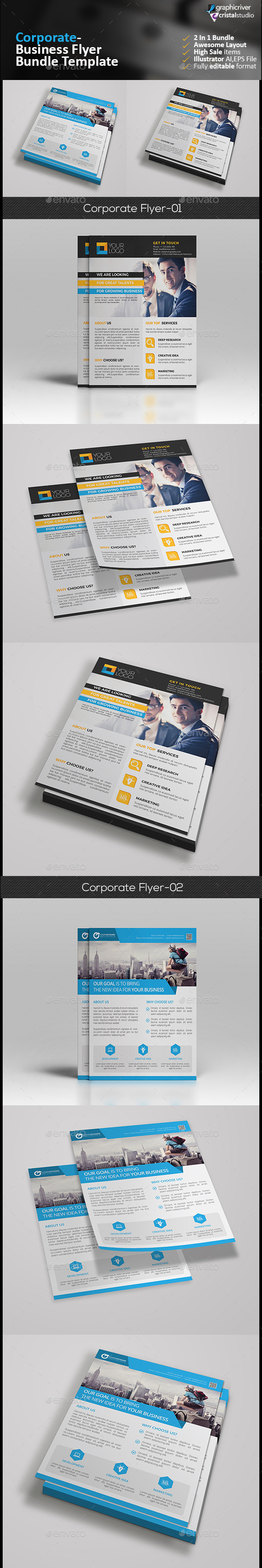 Corporate Flyer Bundle 2 in 1 - Corporate Flyers