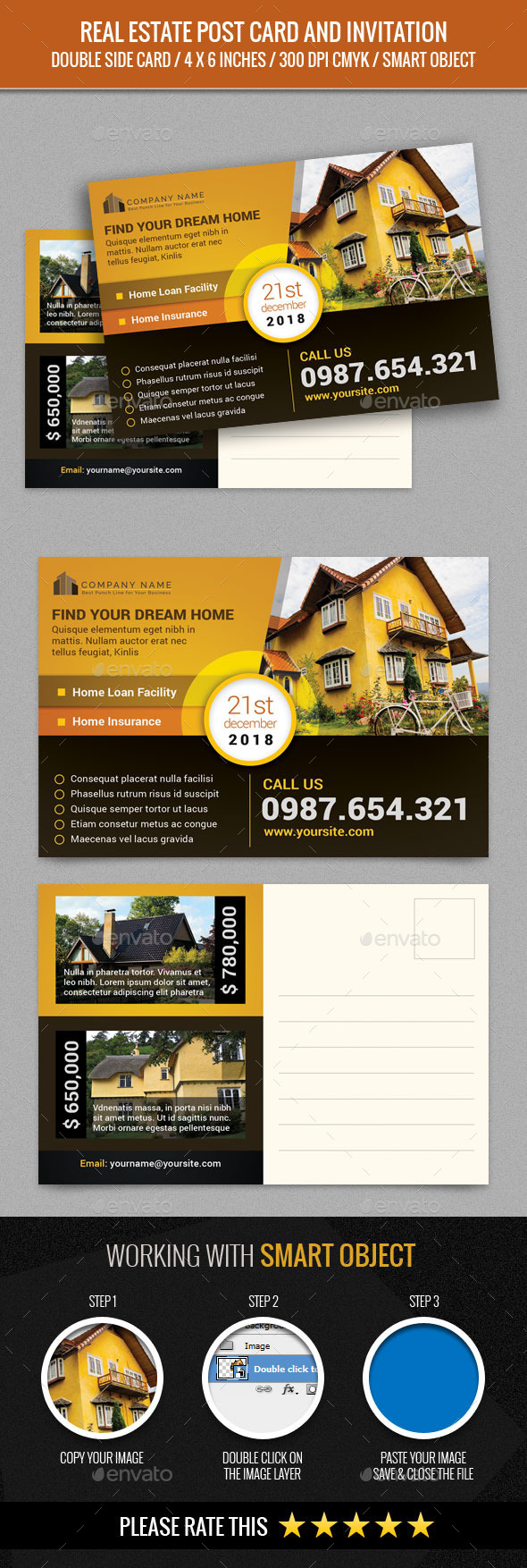 Real Estate Post Card Template - Cards & Invites Print Templates