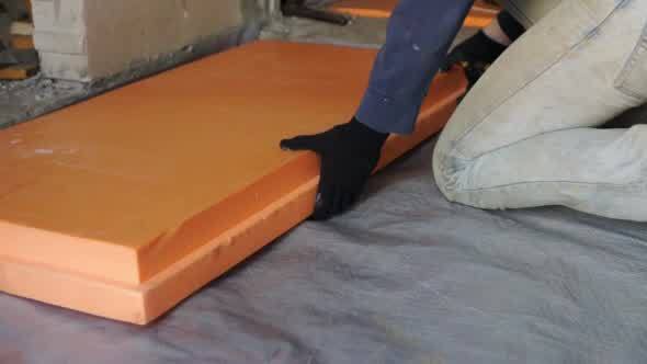 Floor Insulation With Styrofoam Before Concreting