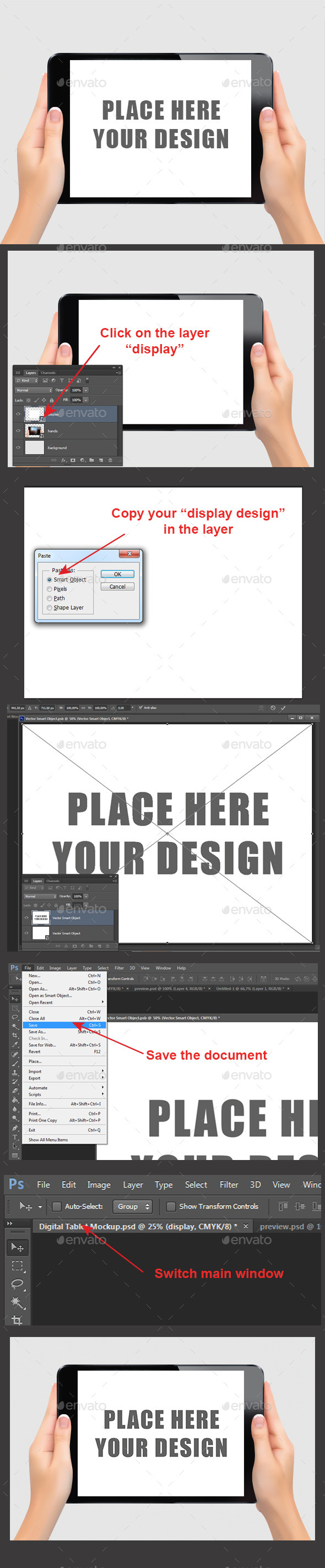 Digital Tablet Mockup - Mobile Displays