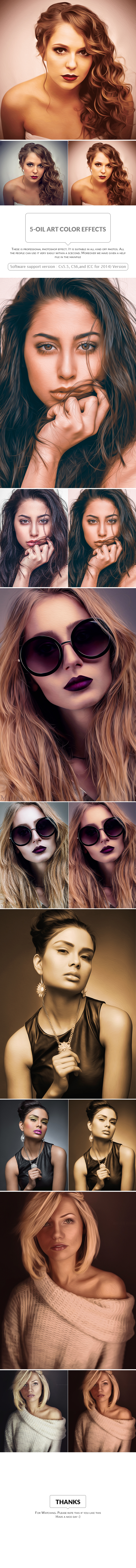 5-Oil Art Color Effects - Photo Effects Actions