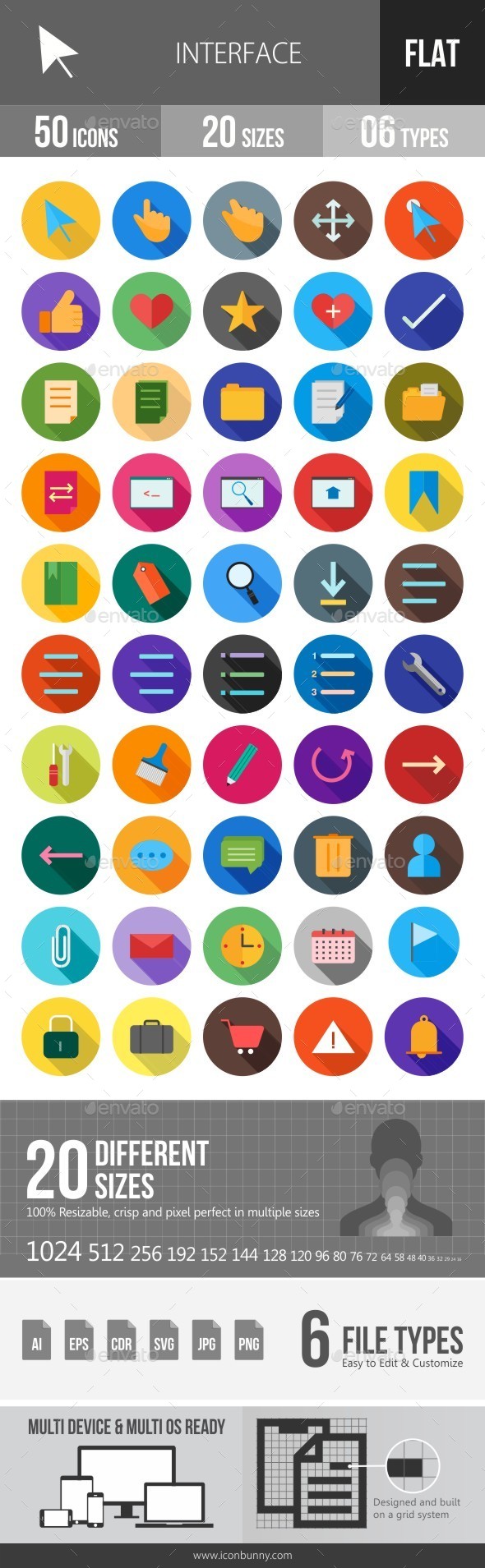 Interface Flat Shadowed Icons - Icons