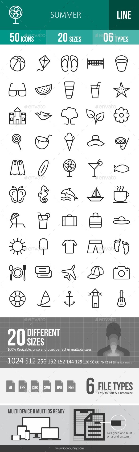 Summer Line Icons - Icons