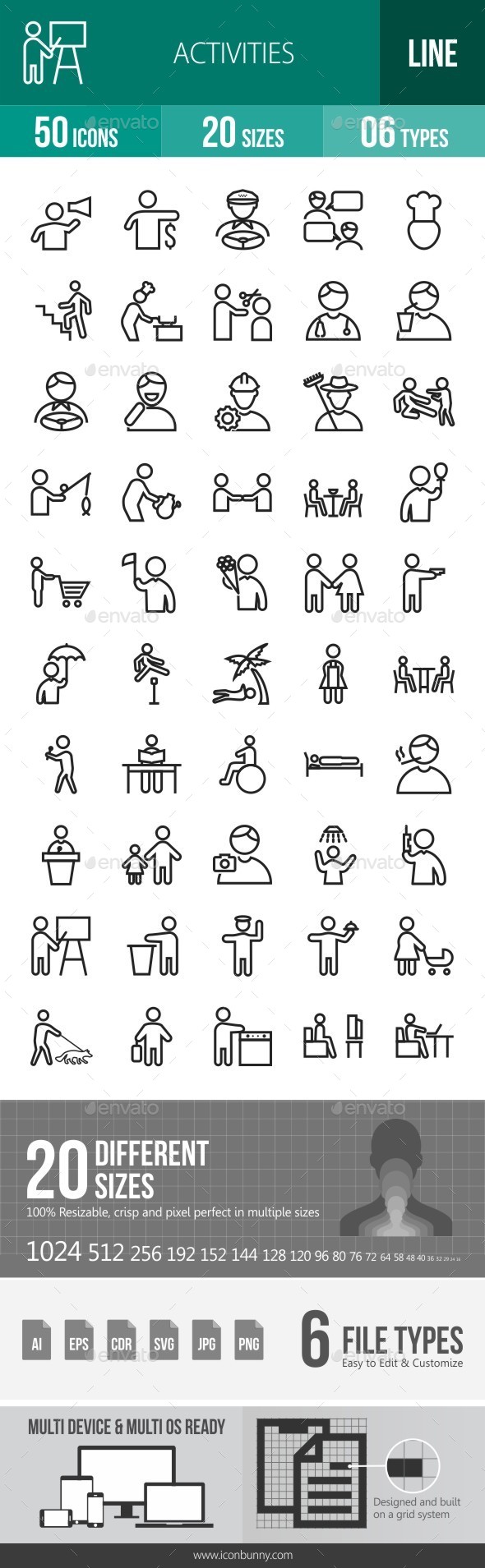 Activities Line Icons - Icons
