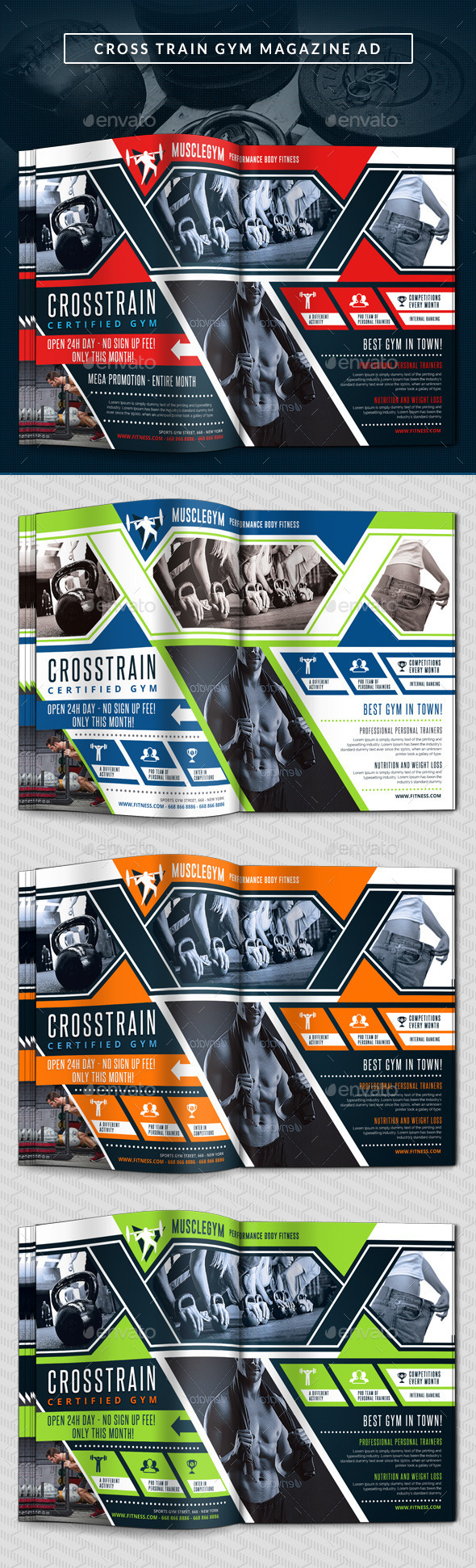 Cross Training Gym Magazine Ad - Magazines Print Templates