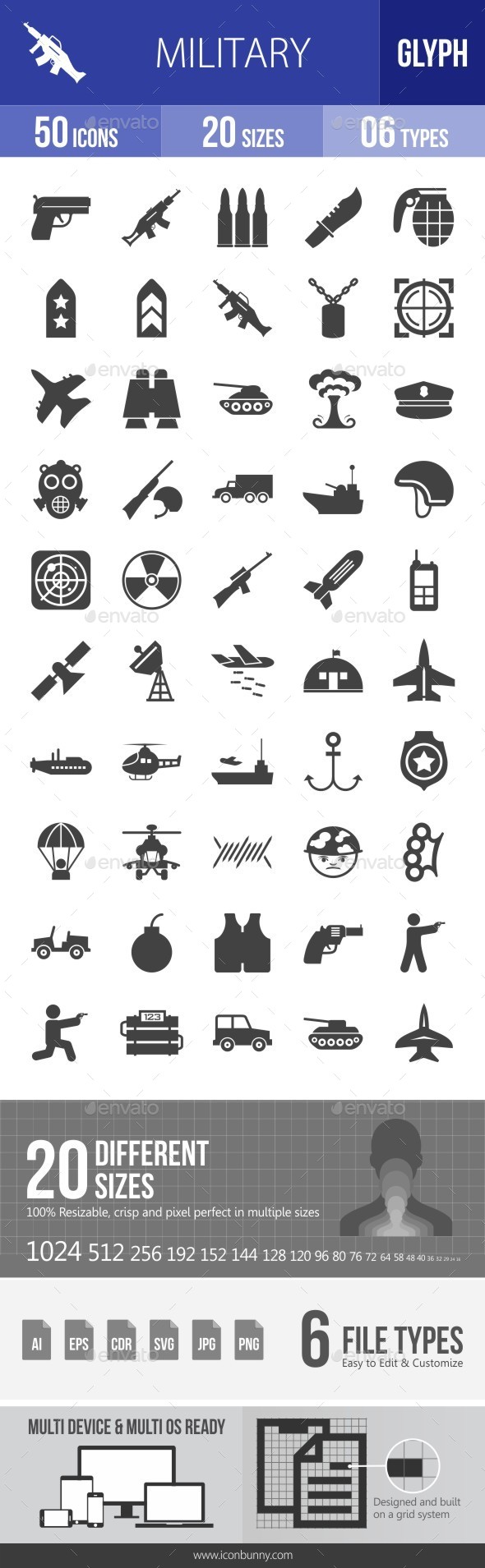 Military Glyph Icons - Icons