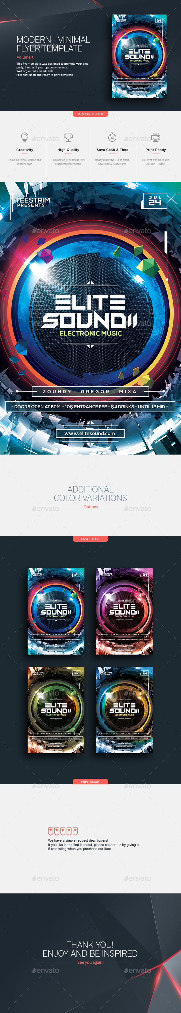 Elite Sound II | Flyer Template - Clubs & Parties Events
