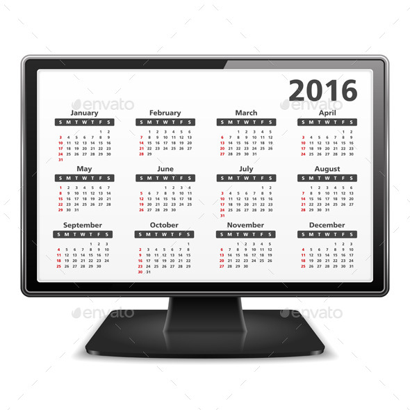 2016 Calendar - Miscellaneous Vectors