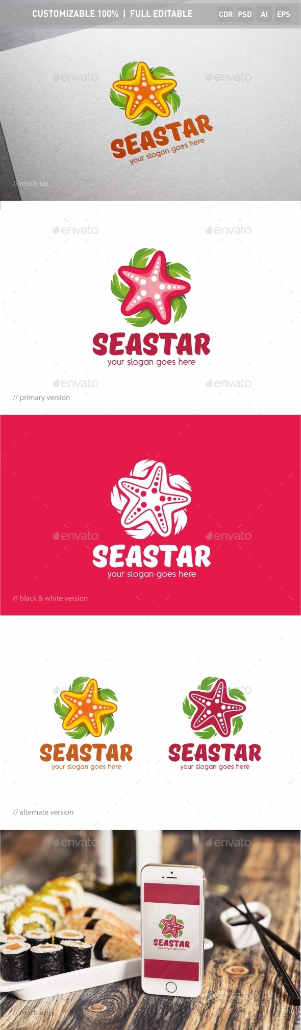 Seastar Logo Template - Nature Logo Templates