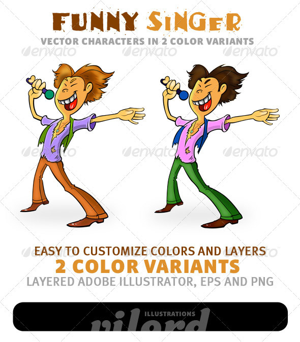 Singer Mascot - People Characters