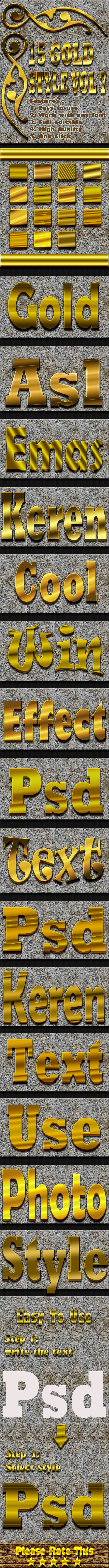 15 Gold Text Effect Style Vol 7 - Text Effects Styles