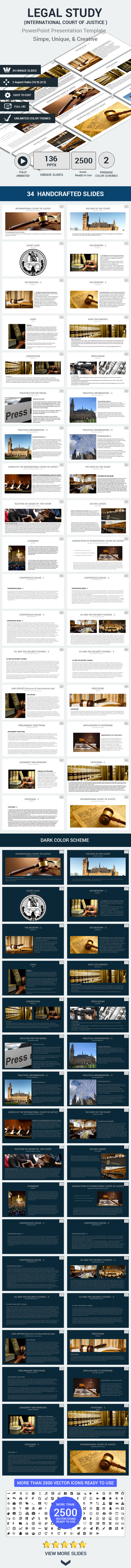 LEGAL STUDY ( International Court of Justice ) - PowerPoint Templates Presentation Templates