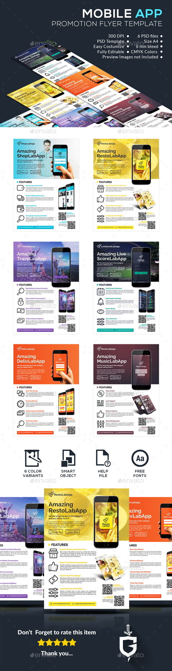 Mobile App Promotion Flyer Template - Commerce Flyers