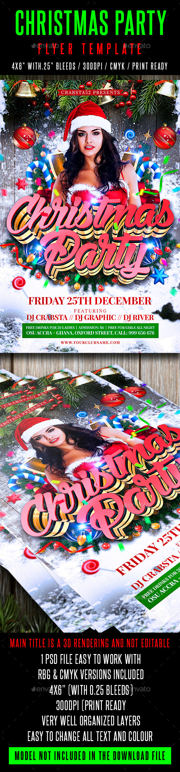 Christmas Party Flyer Template - Flyers Print Templates
