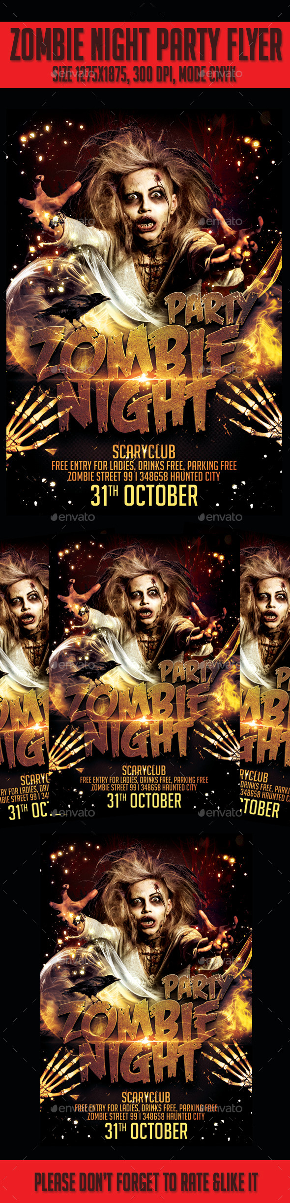 Zombie Night Party Flyer - Events Flyers