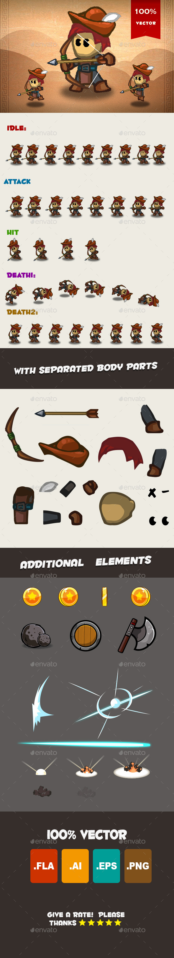 Archer Spritesheet 01 - Sprites Game Assets