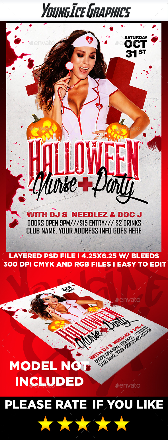Halloween Nurse Party Flyer - Clubs & Parties Events