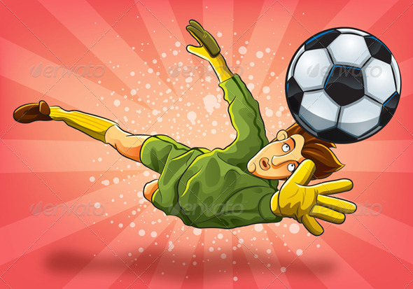 Goalkeeper Jump Catch a Ball - Sports/Activity Conceptual