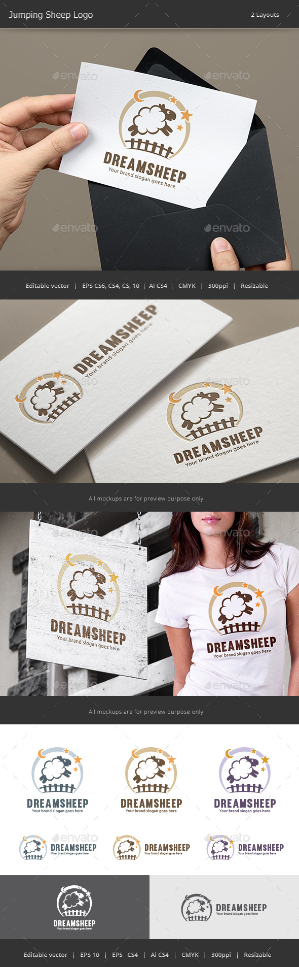 Jumping Sheep Logo - Animals Logo Templates