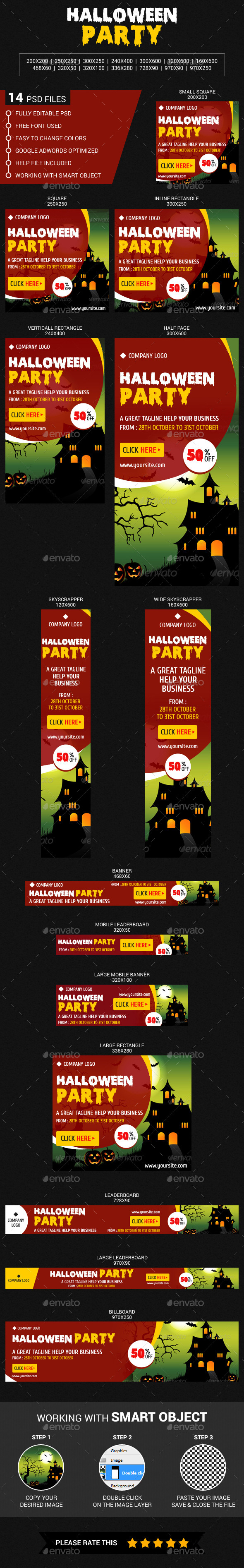 Halloween Party - Banners & Ads Web Elements