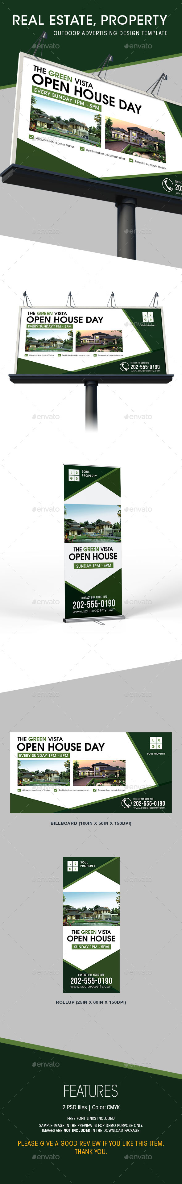 Real Estate - Billboard & Rollup Templates - Signage Print Templates