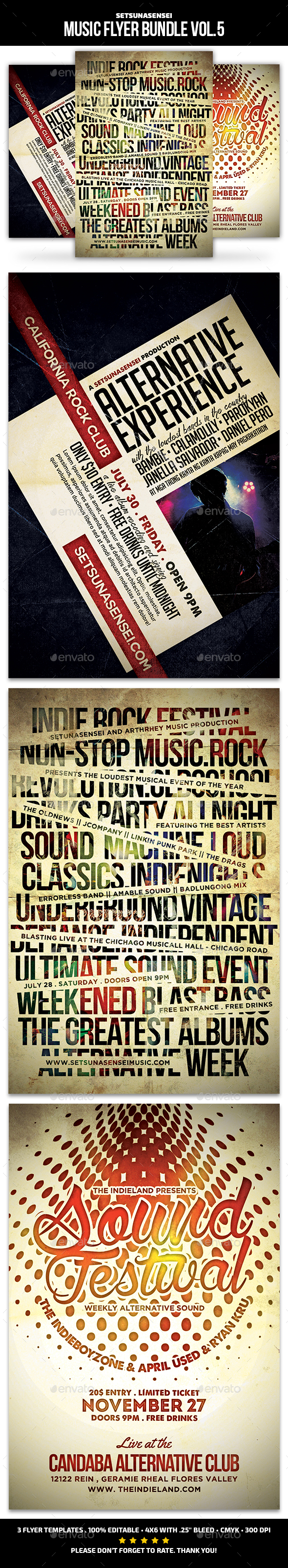 Music Flyer Bundle Vol. 5 - Concerts Events