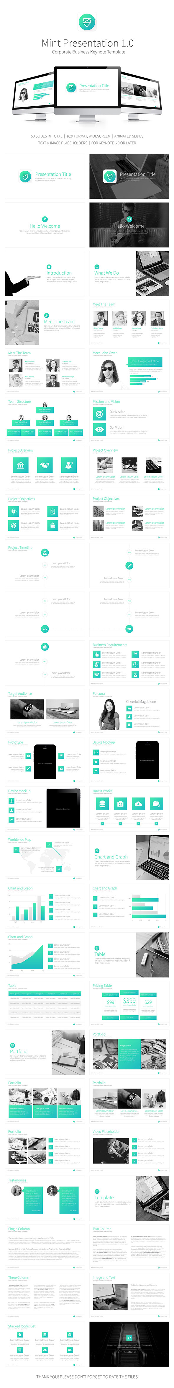 Mint Presentation Keynote Template - Keynote Templates Presentation Templates