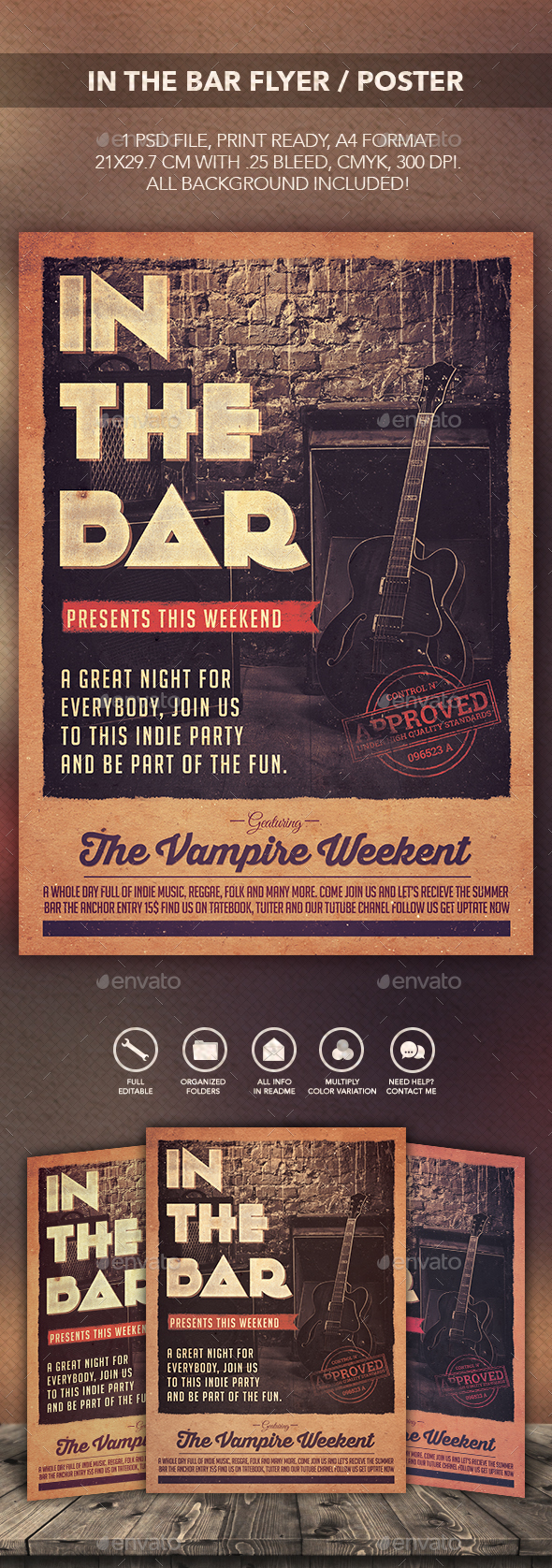 In The Bar Flyer Poster by RetroBox | GraphicRiver