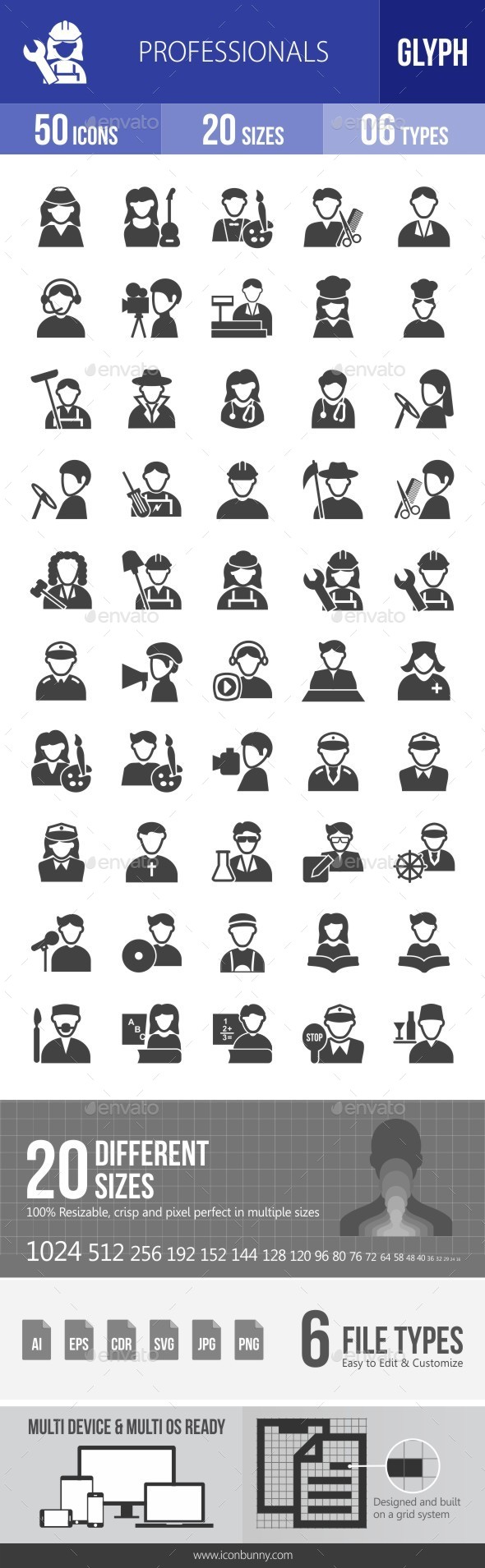 Professionals Glyph Icons - Icons
