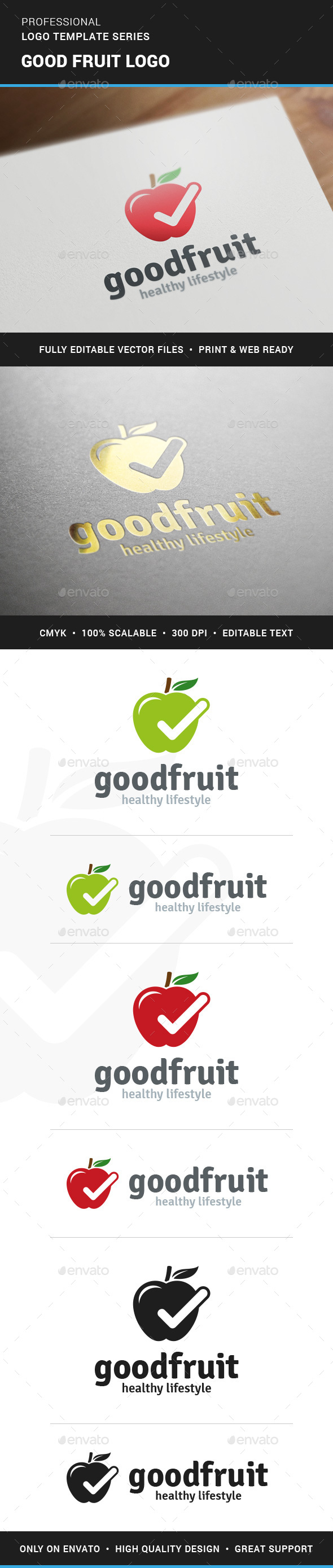 Good Fruit Logo Template - Nature Logo Templates