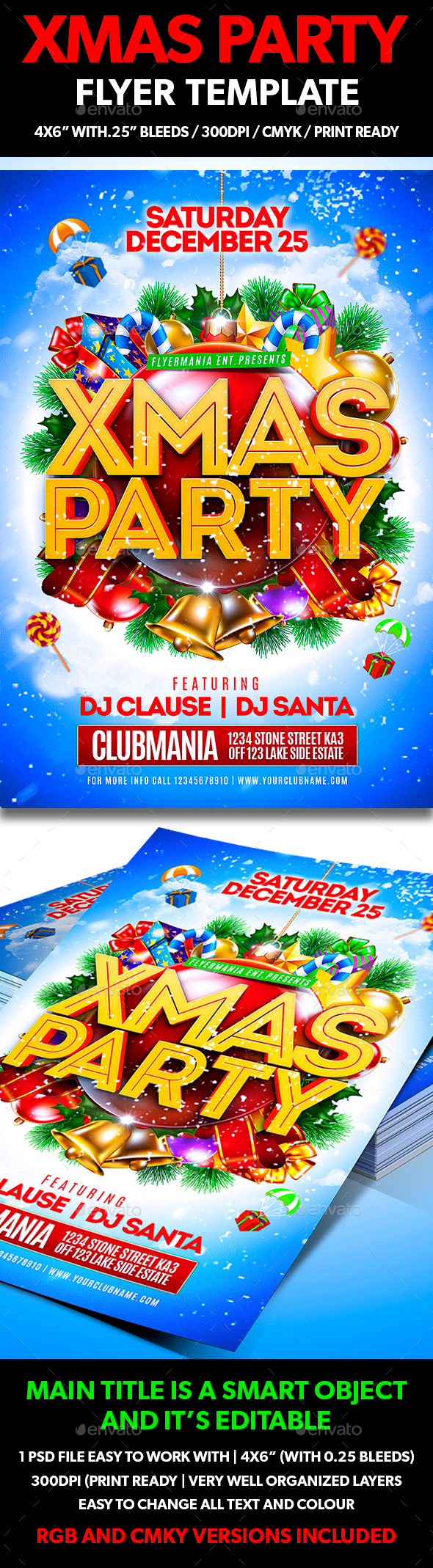 Xmas Party Flyer Template - Holidays Events