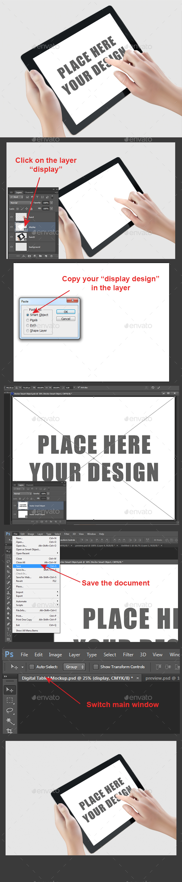 Digital Tablet Mockup - Product Mock-Ups Graphics