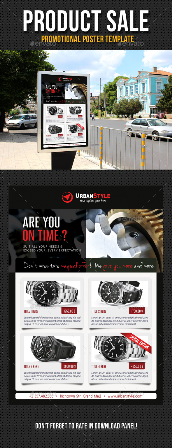 Product Sale Promotion Poster Template V02 - Signage Print Templates