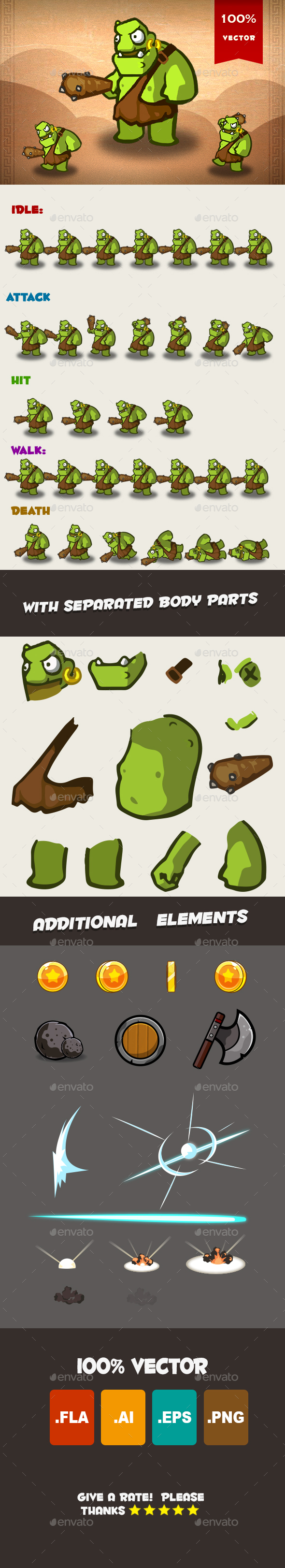 Ogre Spritesheet 01 - Sprites Game Assets