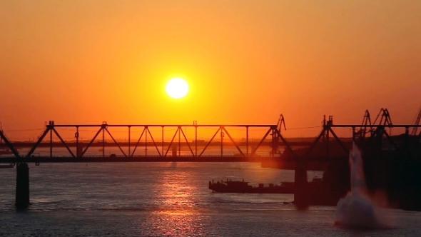 Beautiful Bridges At Amazing Sunset