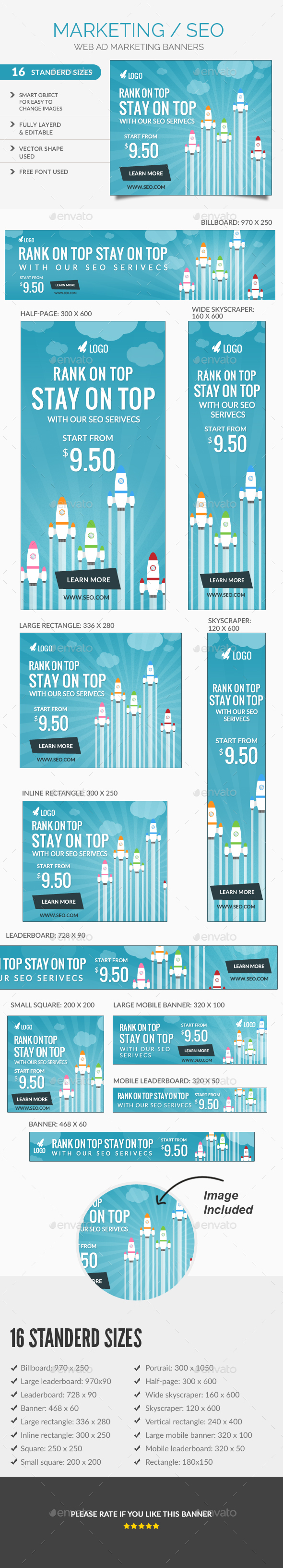 Seo Ad Banners - Banners & Ads Web Elements