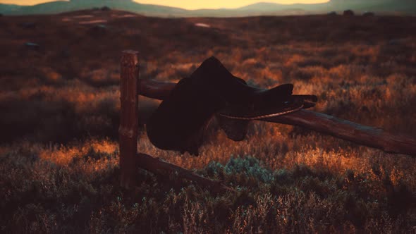 Old Saddle As the Sunset in the Country alt