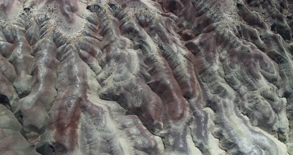 A top down look at a desert canyon alt