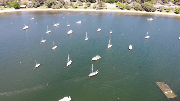 Aerial view of Boats by the Shore in Australia alt